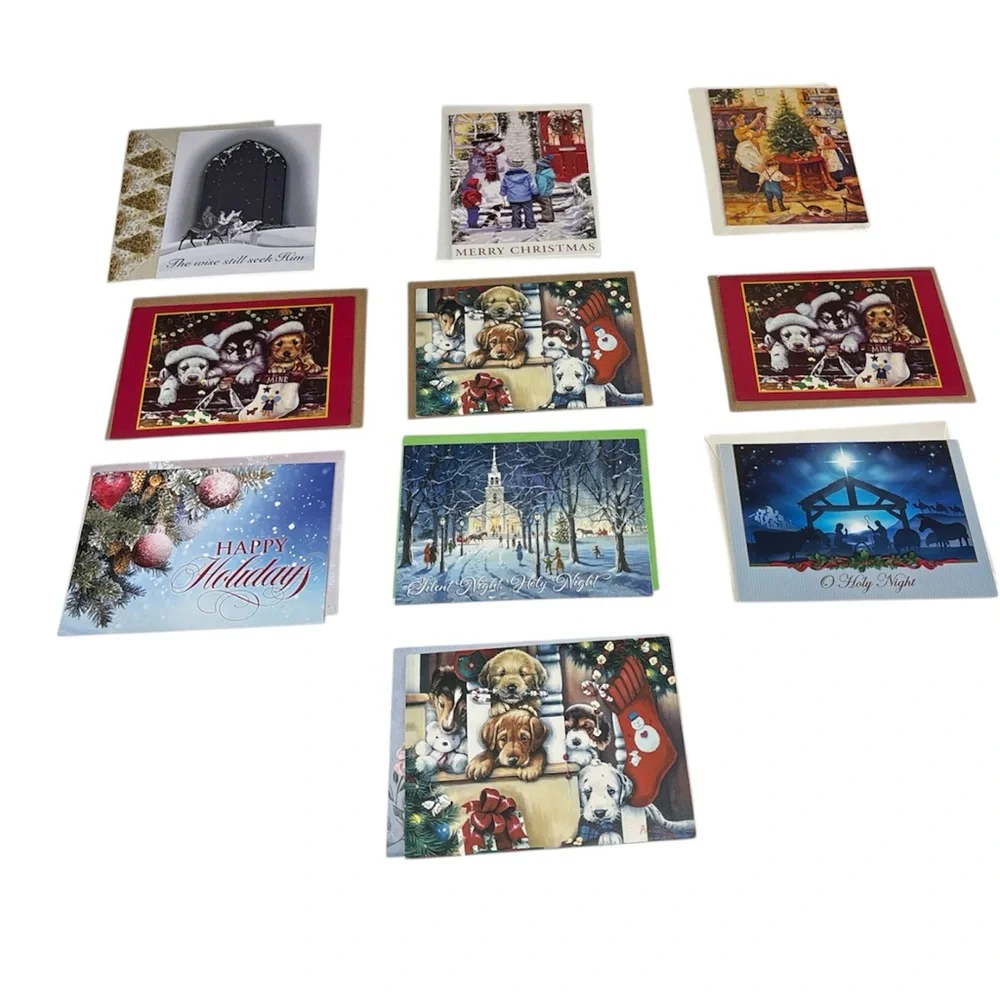VTG Assorted Holiday Greeting Cards lot of 10